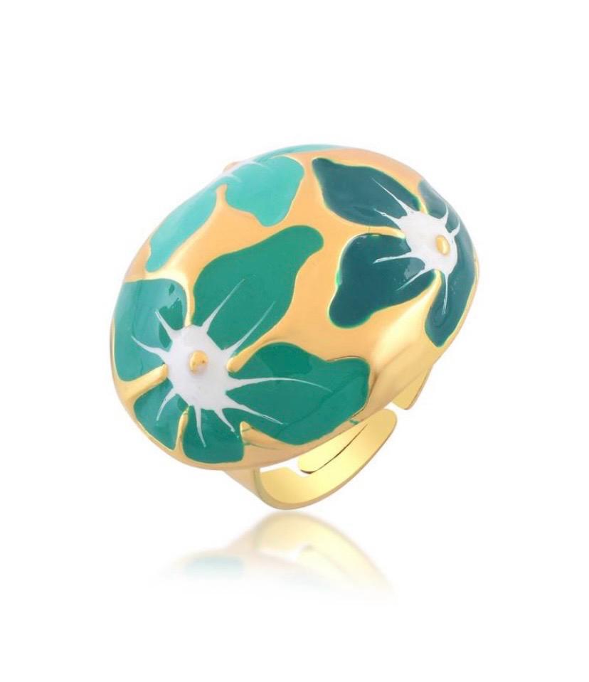 Bloom Enamel Statement Anti-tarnish ring