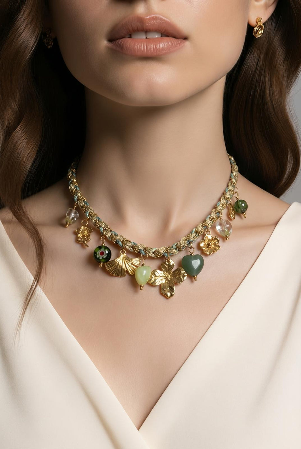 Golden Bloom Charms Necklace