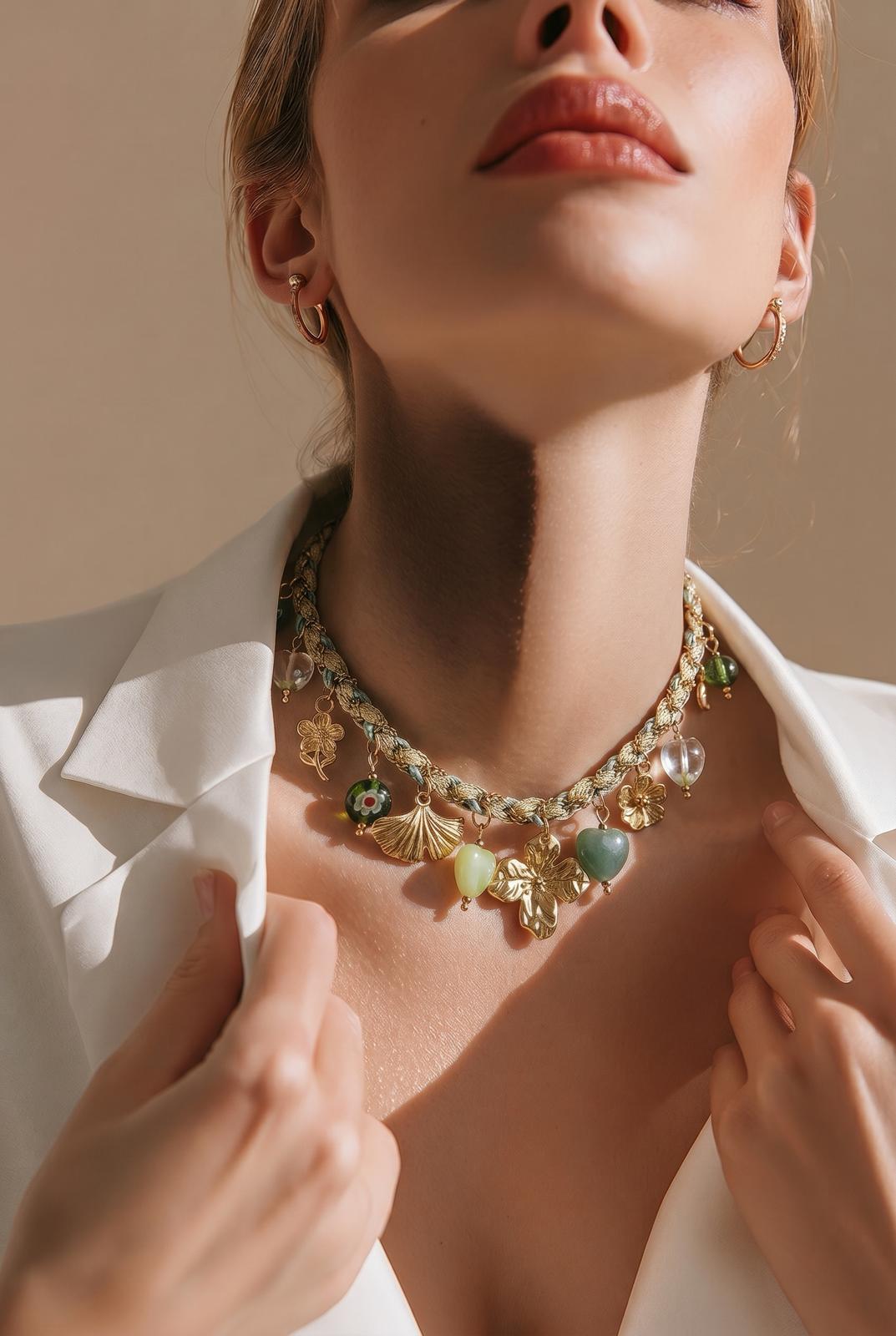 Golden Bloom Charms Necklace