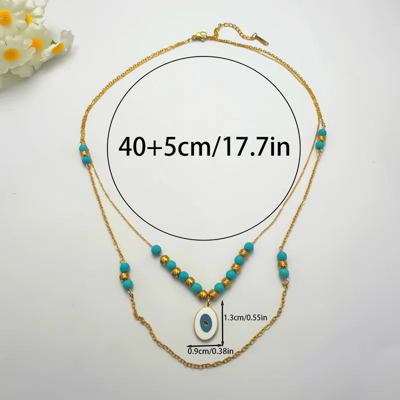 Aurelia Nazar Layered Necklace | Waterproof Evil Eye Necklace Australia