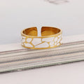 Zebra Ivory Gold plated Open Ring