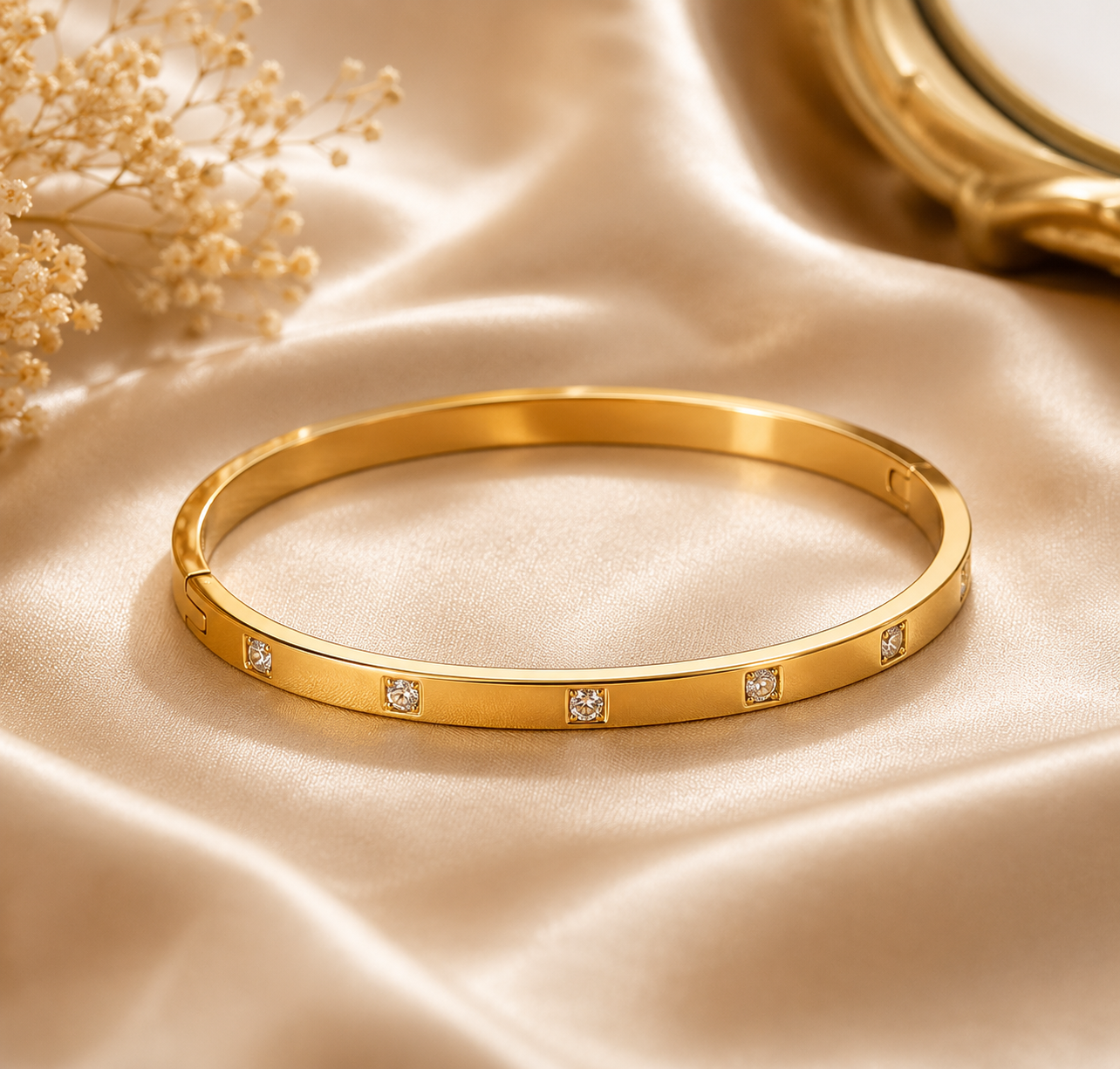 Celeste Crystal Gold Bangle | Waterproof Bracelet | Aurelia Co.