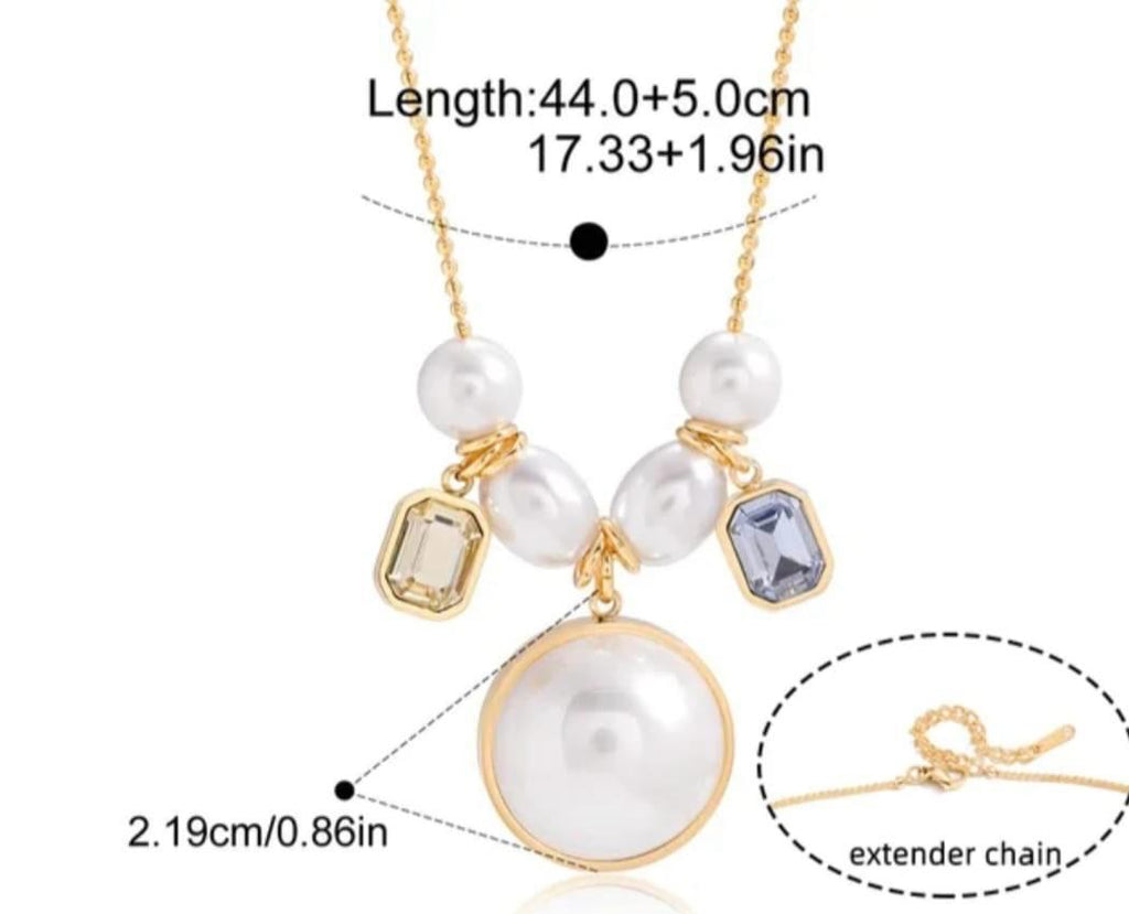 Aurelia Celeste Pearl Charm Necklace | Waterproof Gold Pearl Necklace Australia