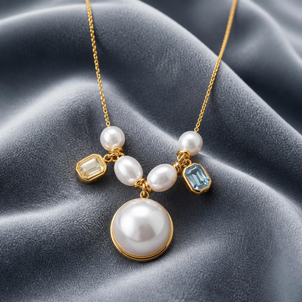 Aurelia Celeste Pearl Charm Necklace | Waterproof Gold Pearl Necklace Australia