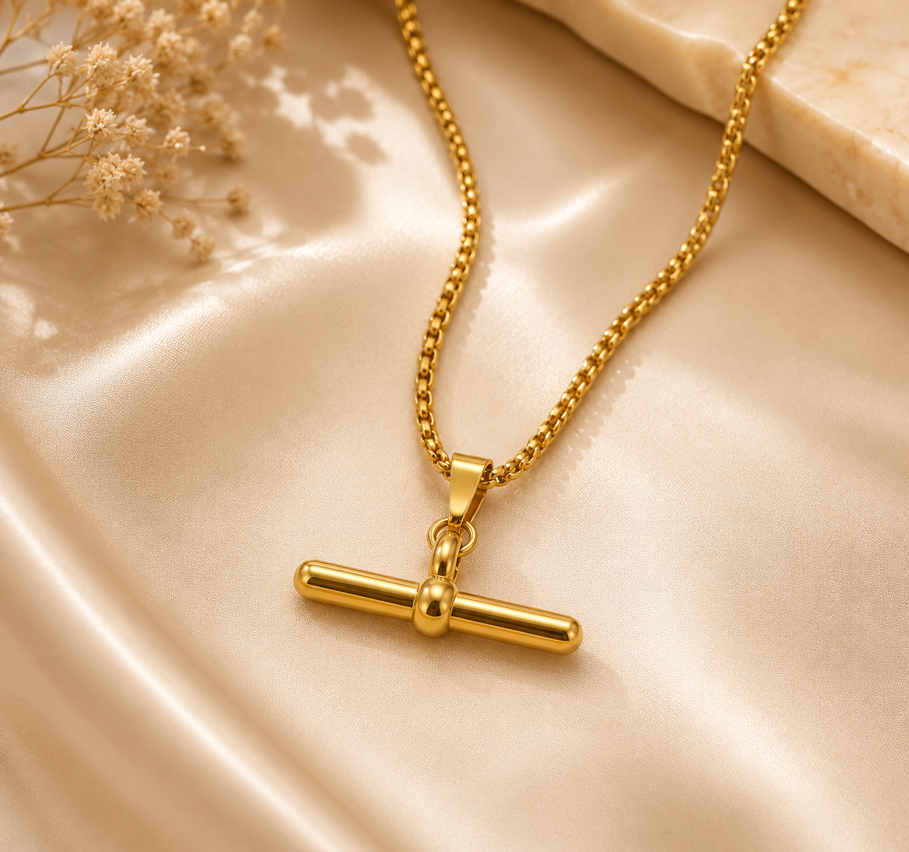 Nova Bar Necklace | Waterproof 18K PVD Gold Necklace | Aurelia Co.