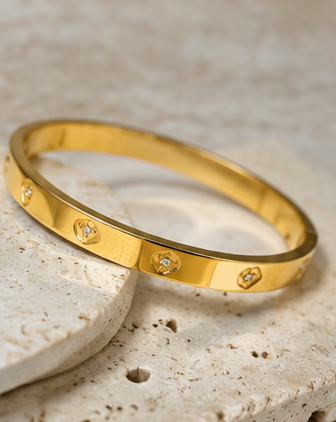 Celeste Heart Crystal Gold Bracelet