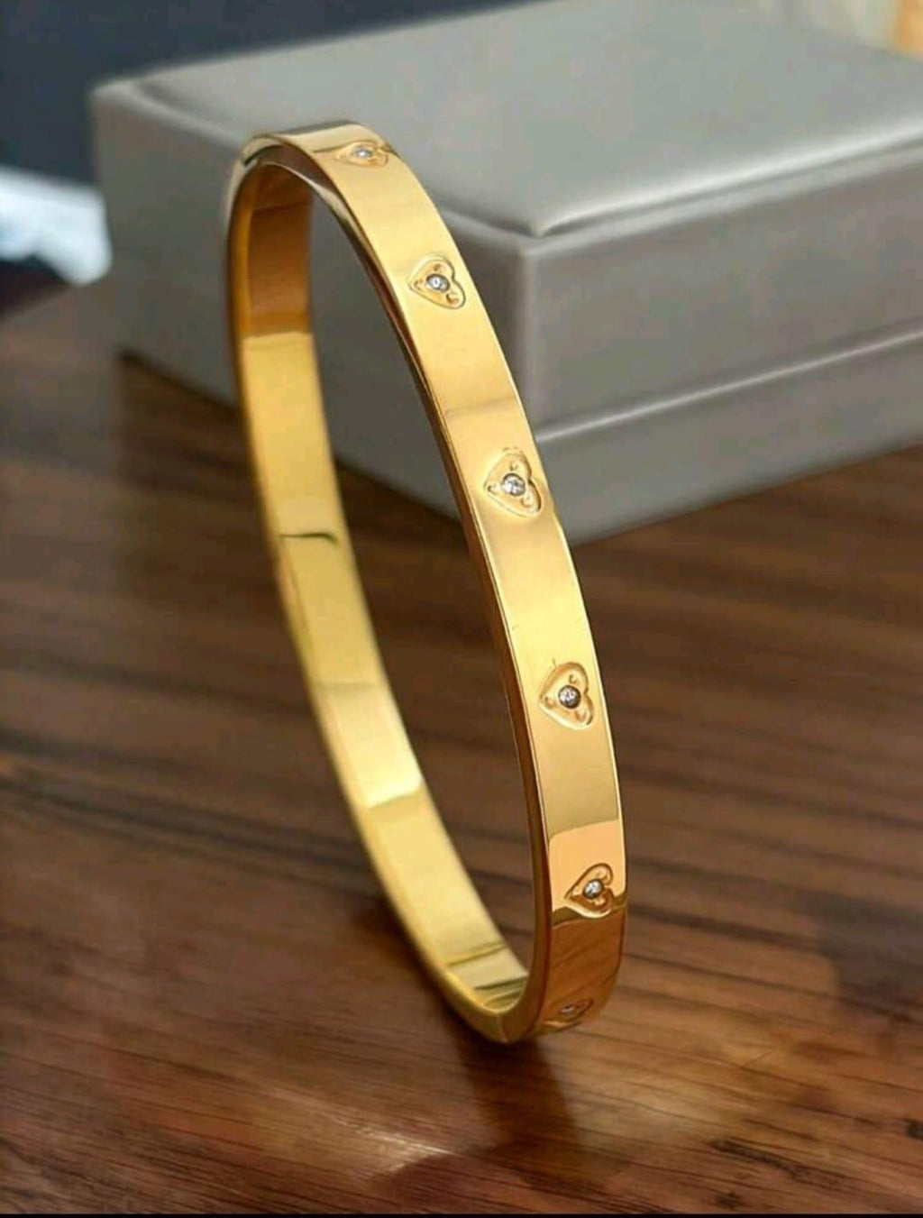 Celeste Heart Crystal Gold Bracelet