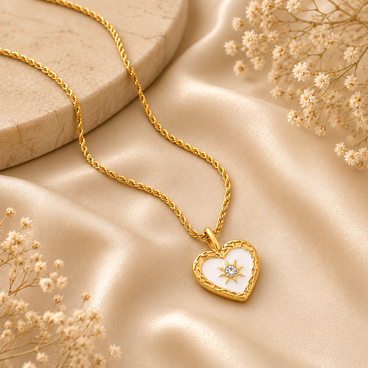 Celeste Heart Pendant Necklace | Waterproof Gold Necklace | Aurelia Co Australia