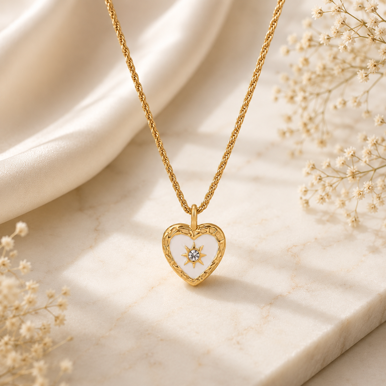 Celeste Heart Pendant Necklace | Waterproof Gold Necklace | Aurelia Co Australia
