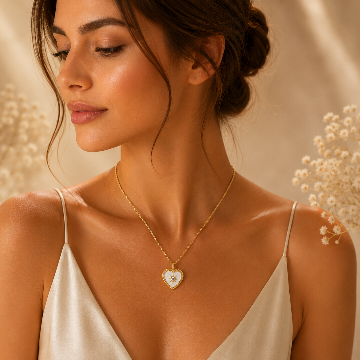 Celeste Heart Pendant Necklace | Waterproof Gold Necklace | Aurelia Co Australia