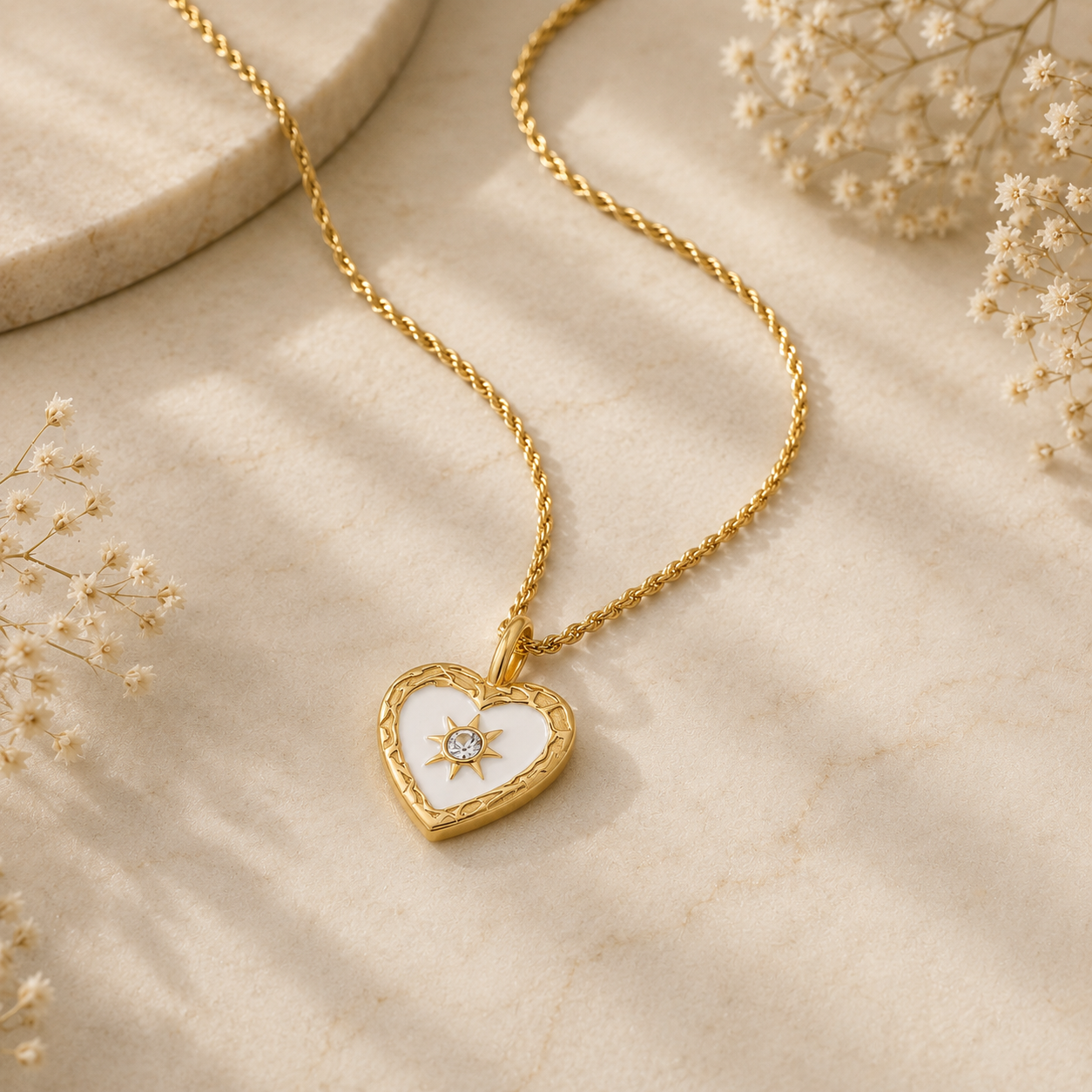Celeste Heart Pendant Necklace | Waterproof Gold Necklace | Aurelia Co Australia