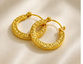 Celeste Textured Gold Waterproof Hoop Earrings