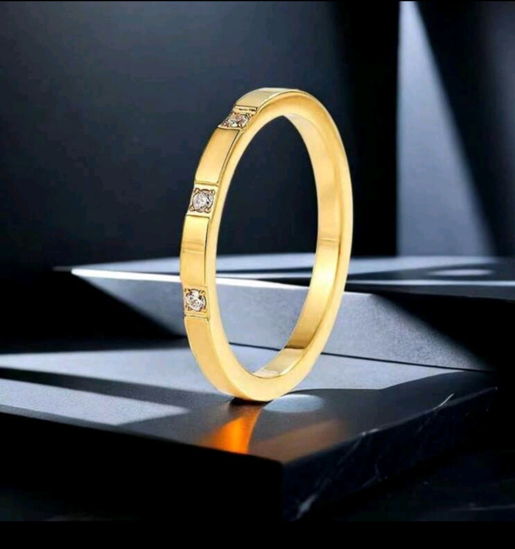 Celeste Diamond Accent Gold Ring | Minimalist Waterproof Stackable Ring