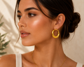 Luna Gold Waterproof Hoop Earrings