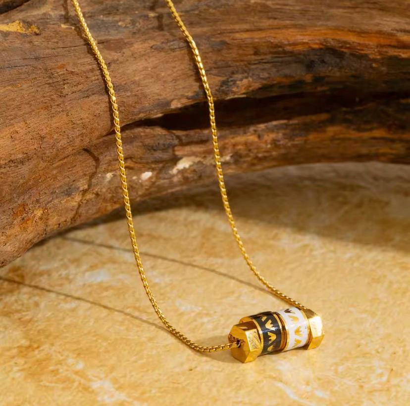 Monarch Barrel Pendant Necklace | Waterproof Gold Necklace | Aurelia Co Australia