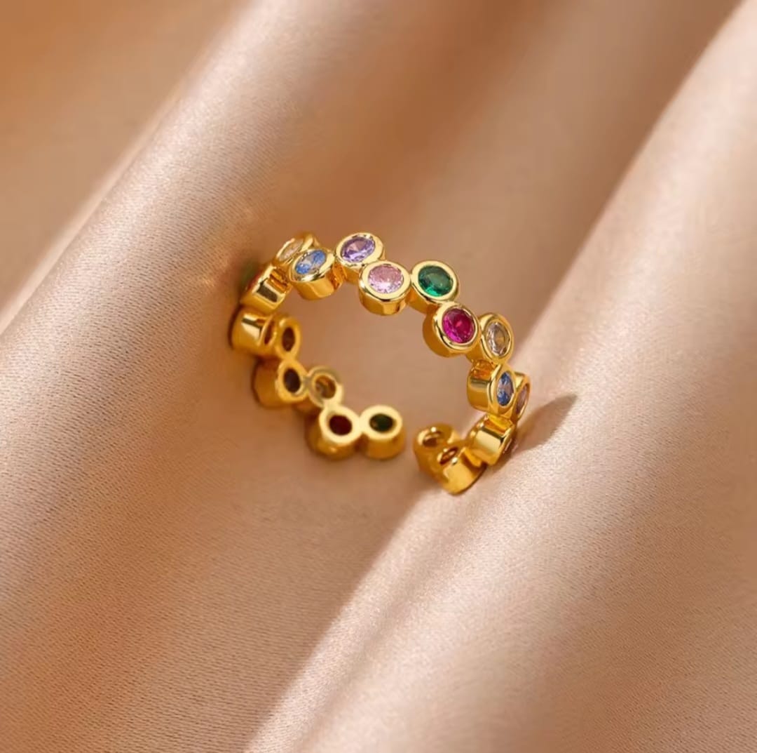 Prism Birthstone Ring | Waterproof Gold Gemstone Ring | Aurelia Co.