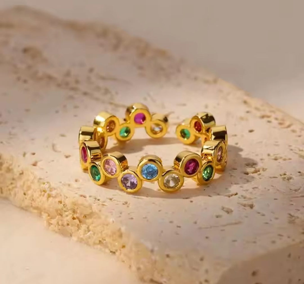 Prism Birthstone Ring | Waterproof Gold Gemstone Ring | Aurelia Co.