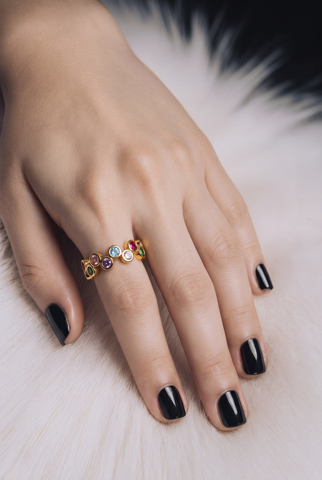 Prism Birthstone Ring | Waterproof Gold Gemstone Ring | Aurelia Co.